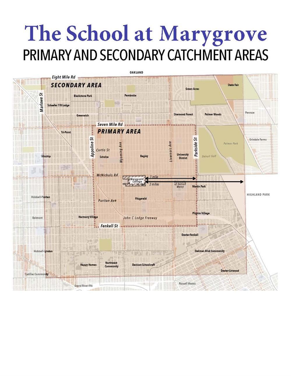 Marygrove Catchment Map 